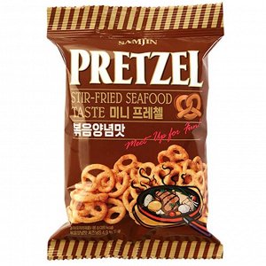 Претцели  со вкусом жаренных морепродуктов "Самджин", 85 гр, Корея