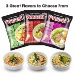 Лапша OMACHI, ассорти из трёх вкусов.