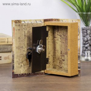 Сейф-книга дерево шёлк ""Панорама Парижа"" 17х11х5 см