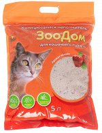 Комкующийся наполнитель для кошачьего туалета &quot;ЗооДом&quot;, 5л/4 кг, яблоко (1/4)