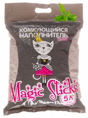 Комкующийся наполнитель для туалета кошек и котов "ЗооДом "Magic Sticks", 5 л/4 кг, зелёный чай (1/4)
