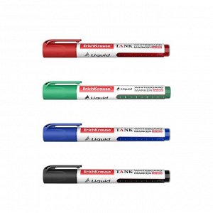 Набор маркеров для досок ErichKrause Liquid LW-600, цвет чернил: 4 цв. футляр