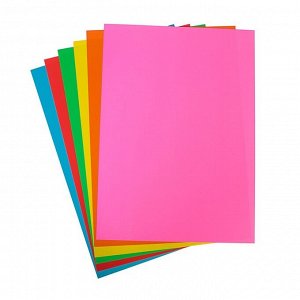 Картон цветной двусторонний А3, 6 листов, 6 цветов "Страна чудес. Фламинго", мелованный