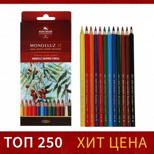 Карандаши акварельные набор 12 цветов, Koh-I-Noor Mondeluz 3716
