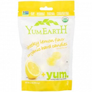 YumEarth, Органические леденцы, дерзкий лимон, 3.3 унции (93.5 г)