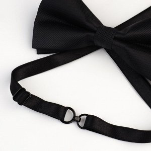 Набор металлической фурнитуры для галстука-бабочки: кольцо, крючок, регулятор 1 см, цвет чёрный