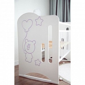 Кровать детская Sweet Bear, колесо-качалка, белый, 1200x600