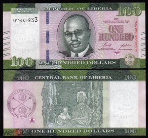 К73 100 долларов Либерия 2022