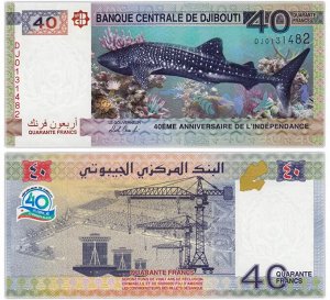 К100 40 франков Джибути 2017