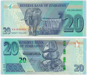 К114 20 долларов Зимбабве 2020