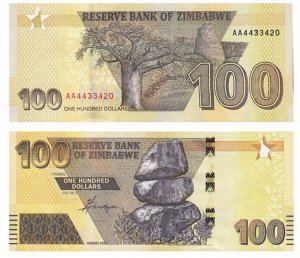 К116 100 долларов Зимбабве 2020