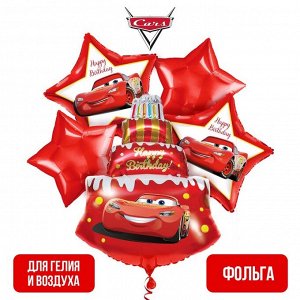 Набор фольгированных шаров «Happy Birthday», Тачки 36"