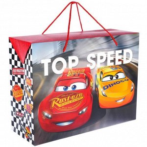 Пакет-коробка, "Top speed", Тачки, 40х30х15 см