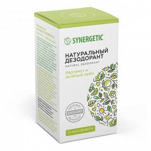 Натуральный дезодорант SYNERGETIC 'бергамот - зеленый лайм'50 мл