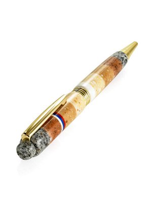 Подарочная ручка из кориана с российским триколором