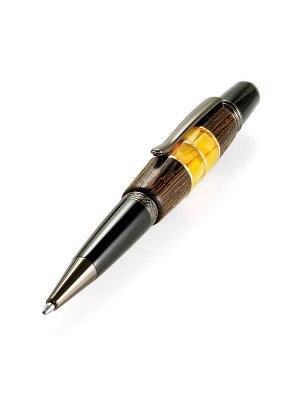 Подарочная ручка из натуральной древесины и янтаря