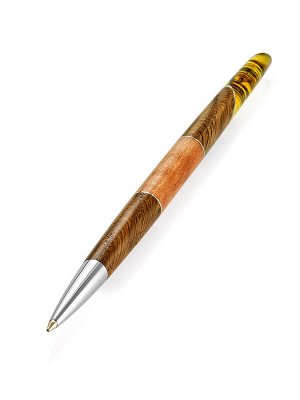 Ручка из дерева и натурального балтийского янтаря