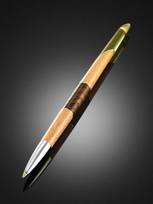 Ручка из дерева и натурального цельного янтаря красивого лимонного цвета «Олливандер»
