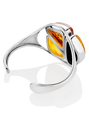 Яркий браслет из натурального янтаря разных оттенков Bella Terra