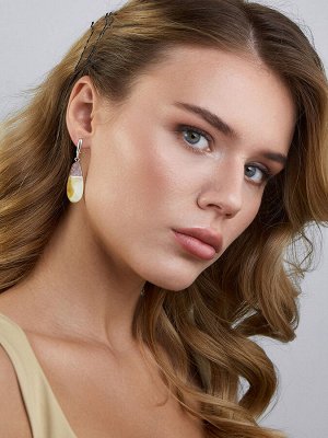 Стильные серьги из дерева и натурального янтаря «Индонезия»