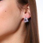 Серьги коллекция &quot;Дубай&quot; покрытие посеребрение, цвет камня: прозрачный, арт. 847.417