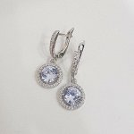 Серьги коллекция &quot;Дубай&quot; покрытие посеребрение, цвет камня: прозрачный, арт. 847.612