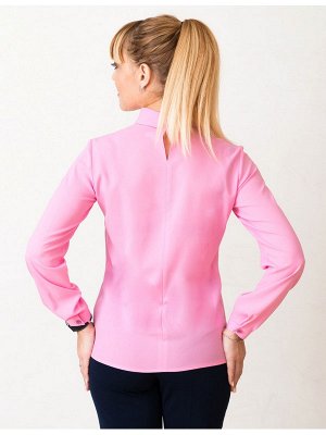 00537 Блуза из креп-шифона розовая с завязками