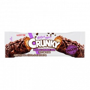 LOTTE CRUNKY DOUBLE CRUNCH BAR хрустящий батончик с рисовыми хлопьями, 36 гр.