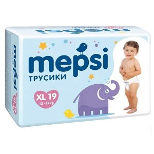 Подгузники-трусики детские MEPSI, XL (12-22 кг), 19 шт.