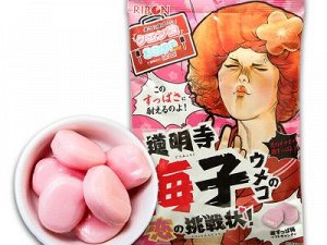 Кислые жевательные конфеты со вкусом сливы RIBON / Рибон 60 гр Японские сладости
