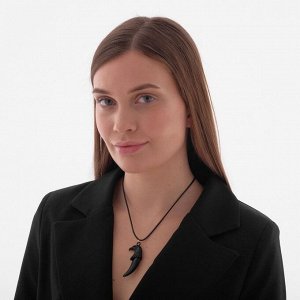 Кулон «Коготь сокола», чёрный на чёрном шнурке, 45 см