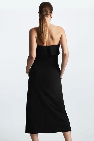 Платье средняя черное с многослойной полосой