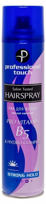 Лак для волос в аэрозольной Professional Touch Pro vitamin B5 &amp; Hydro Complex сильная фиксация, 265 мл