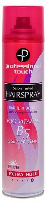 Лак для волос Professional Touch Pro vitamin B5 &amp; Silk Protein экстрасильная фиксация, 265 мл