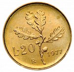 20 лир Италия 1968-2001 годов UNC