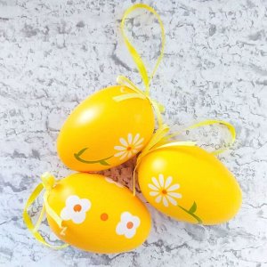 Яйца с цветами подвеска набор 3шт