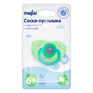 Соска-пустышка латексная MEPSI классическая, 6+