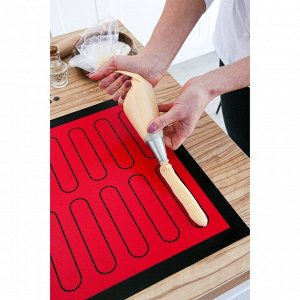 Силиконовый коврик армированный «Эклер», 60x40 см, цвет красный