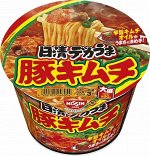 Японская лапша со вкусом свинины и кимчи, NISSIN / Ниссин 101 гр.