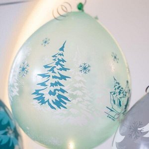 Набор шаров ассорти рис. Зимний лес 10шт 12"/30см