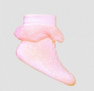 Носки детские светло-розовый с рюшей