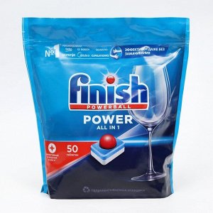 Таблетки для посудомоечных машин Finish All in1 Shine&amp;Protect, 50 шт