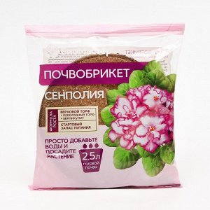 Почвобрикет Сенполия, круглый, БиоМастер, 2,5 л