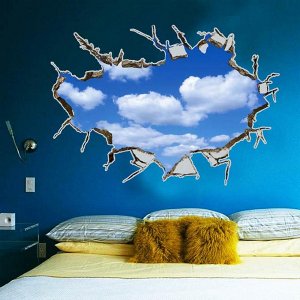 3D наклейка Окно "В облака"