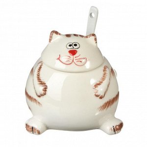 MILLIMI Веселый кот Сахарница с ложкой, 200мл, керамика