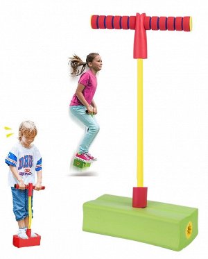 Джампер со звуком, детский тренажер для прыжков, Crazy jump, попрыгун с ручками, цвет зеленый