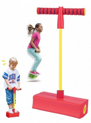 Джампер со звуком, детский тренажер для прыжков, Crazy jump, попрыгун с ручками, цвет красный