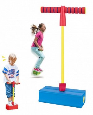 Джампер со звуком, детский тренажер для прыжков, Crazy jump, попрыгун с ручками, цвет синий