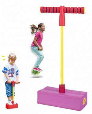 Джампер со звуком, детский тренажер для прыжков, Crazy jump, попрыгун с ручками, цвет Джампер розово - красный