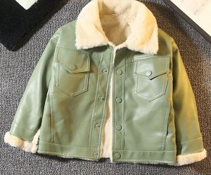 Куртка из эко-кожи зелёная или черная
